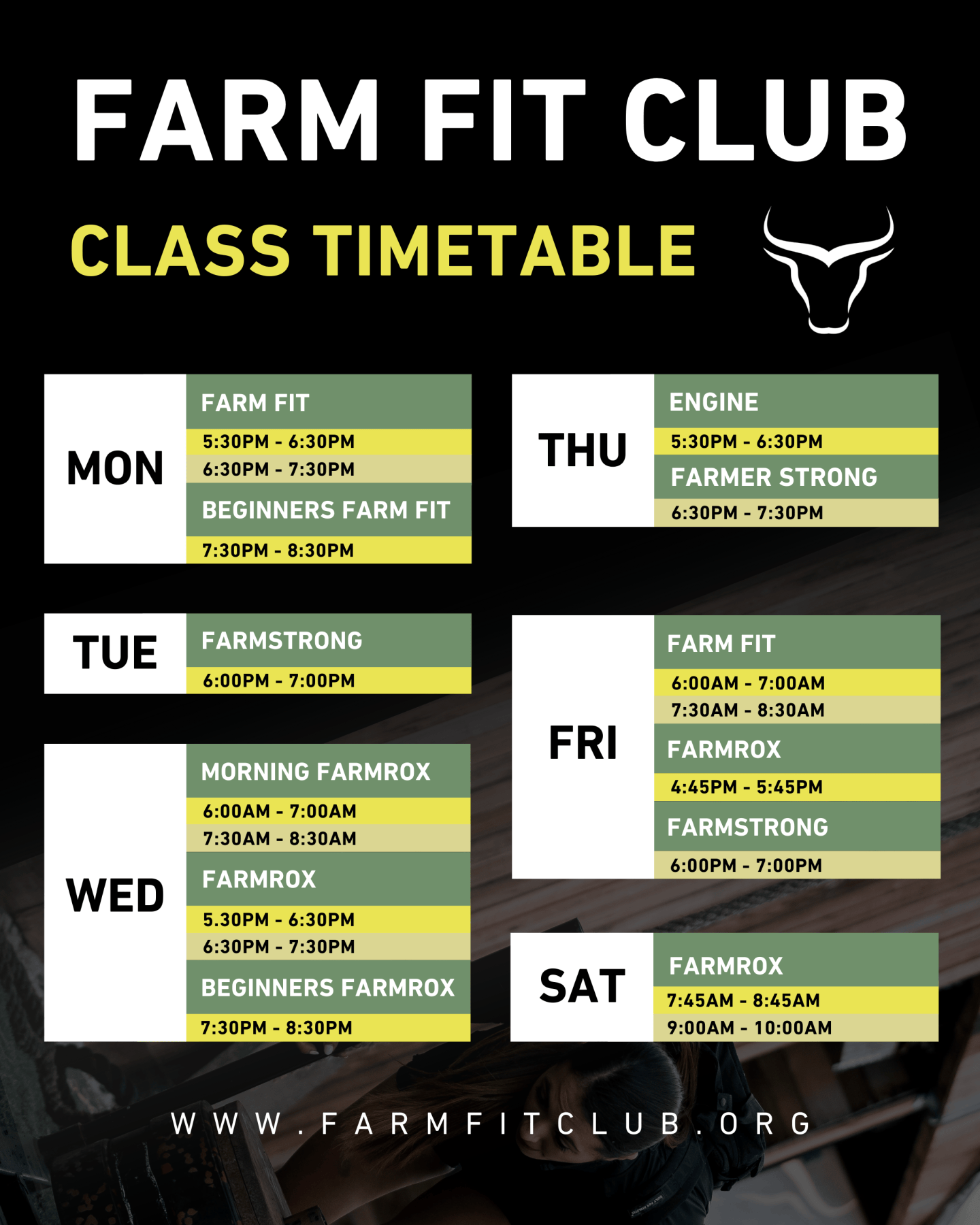 Timetable – Farm Fit Club